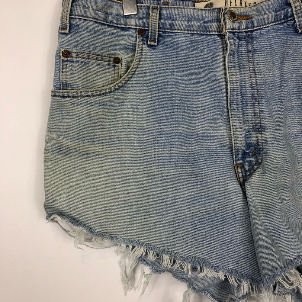 Vintage High Waisted Denim Shorts Sz 36 - Picture 3 of 7